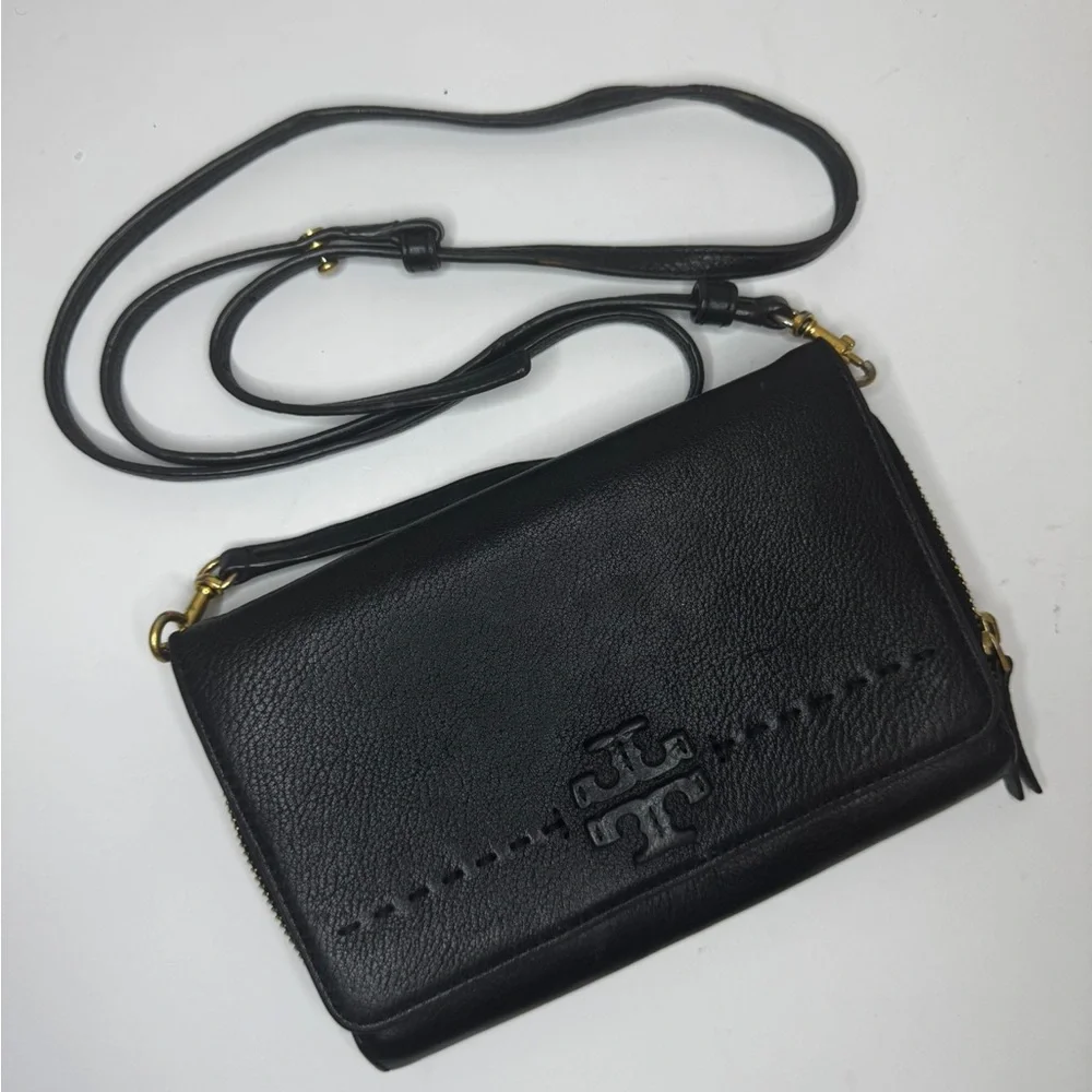 Tory Burch Black Crossbody Bag with Gold Accents - Picture 2 of 8